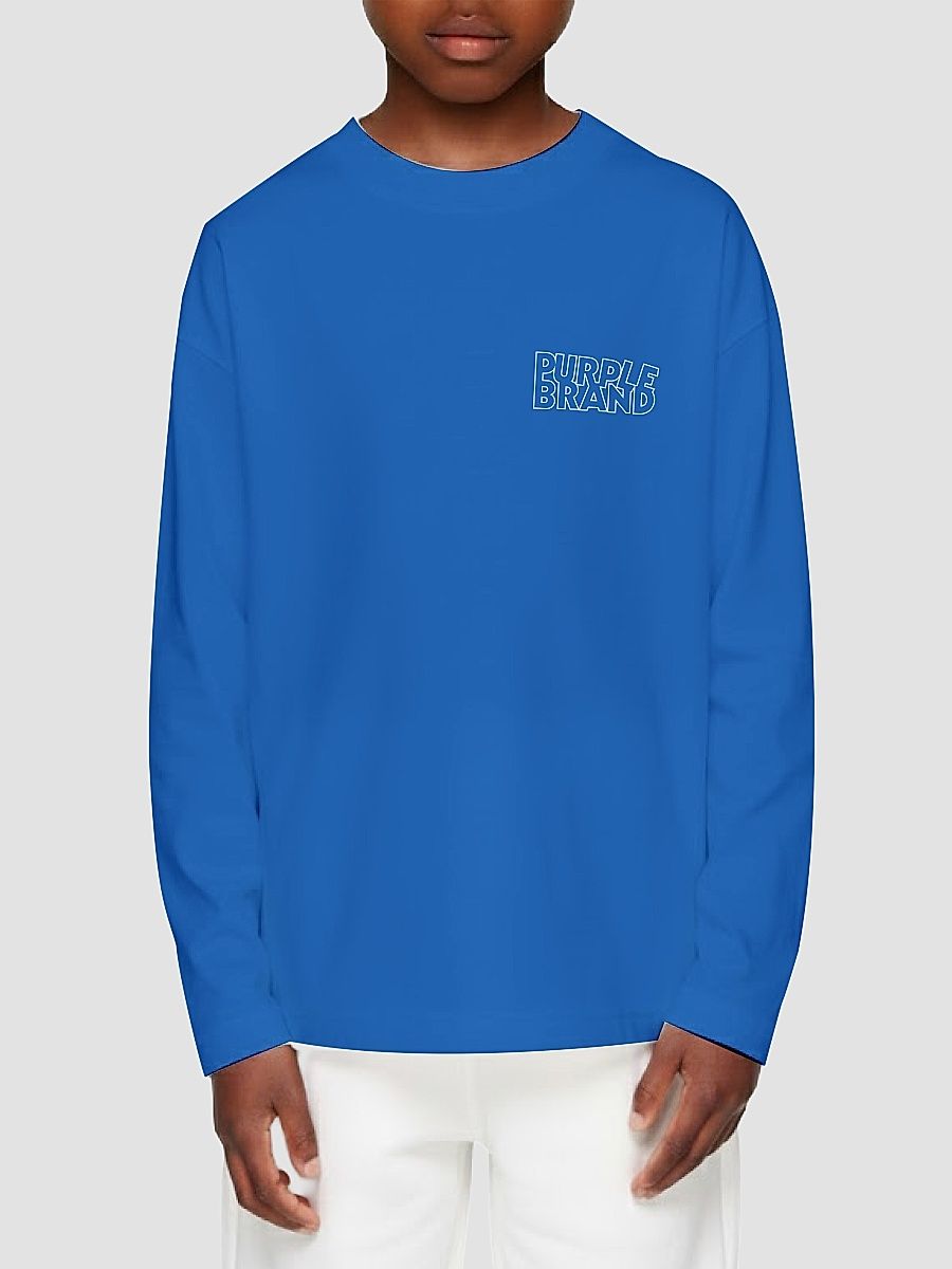 Little Boy's & Boy's Logo Long-Sleeve Shirt - Blue - Size 12