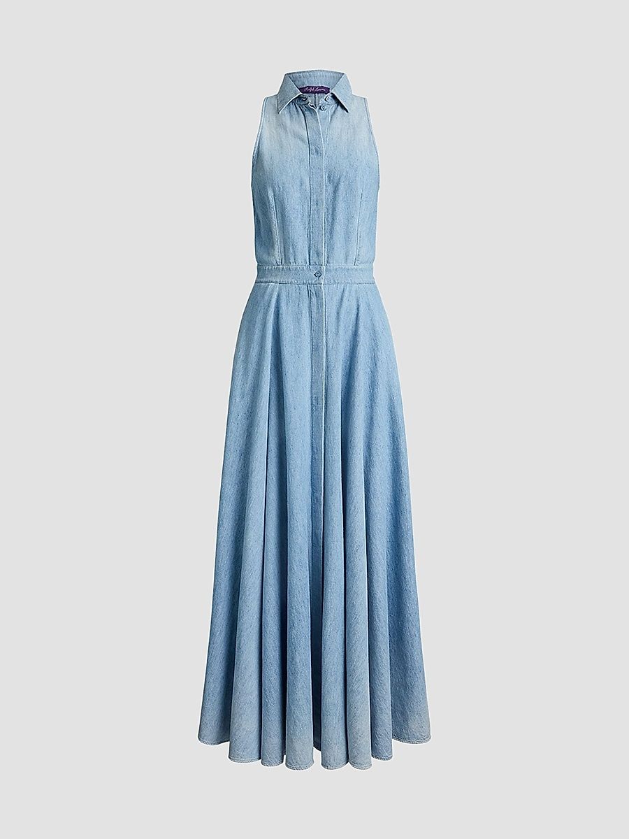 Women's Peyten Denim Sleeveless Day Dress - Cirrus Indigo - Size 6