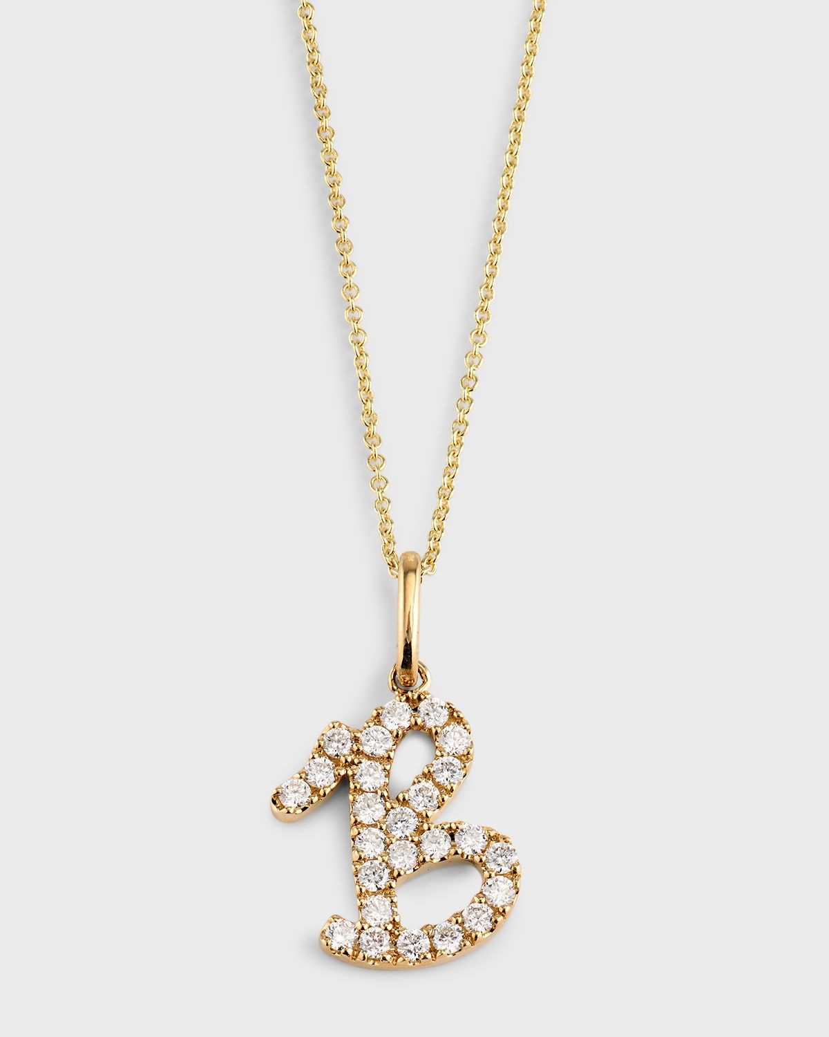 14k Diamond Pave Initial Necklace