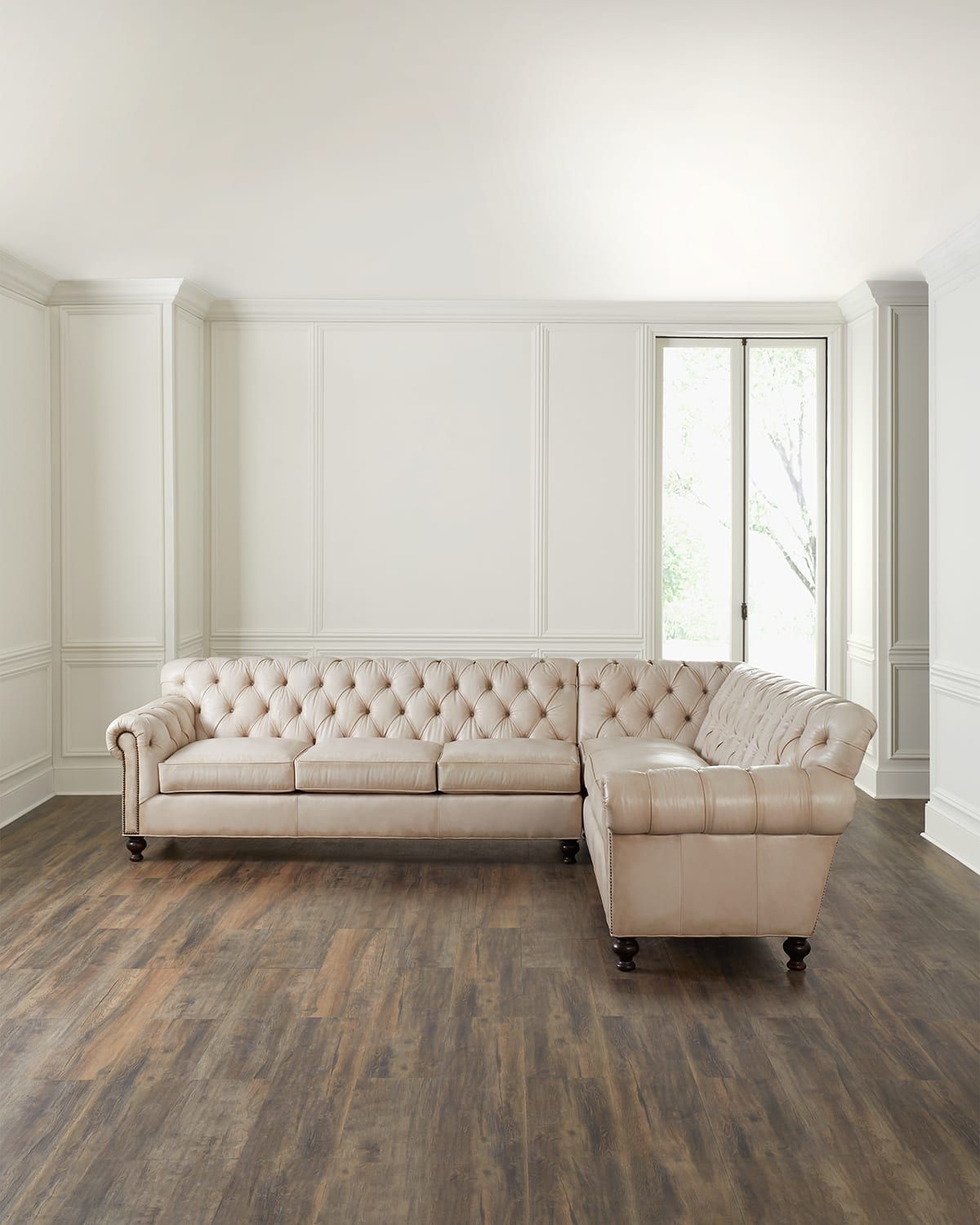 Valko Leather Right Return Sectional