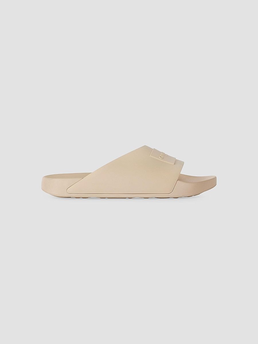 Givenchy Men's Label Slide Mules in Rubber - Taupe - Size 13