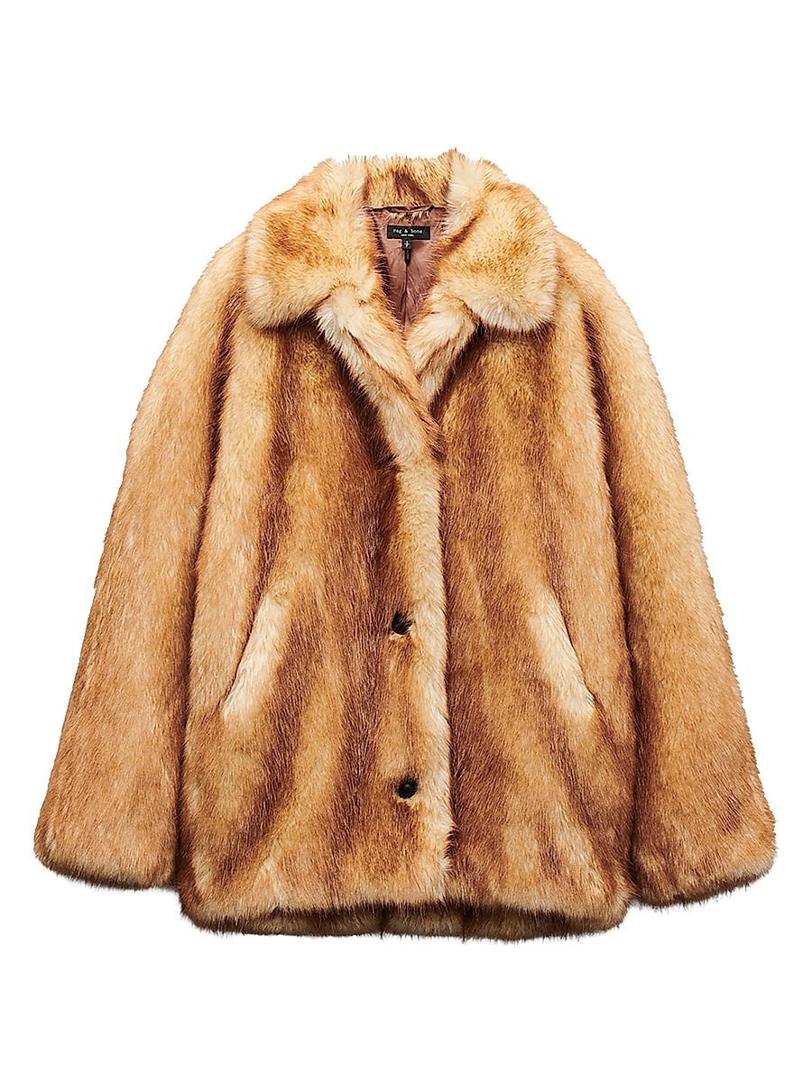 Women's Brenna Faux-Fur Jacket - Brown - Size Medium