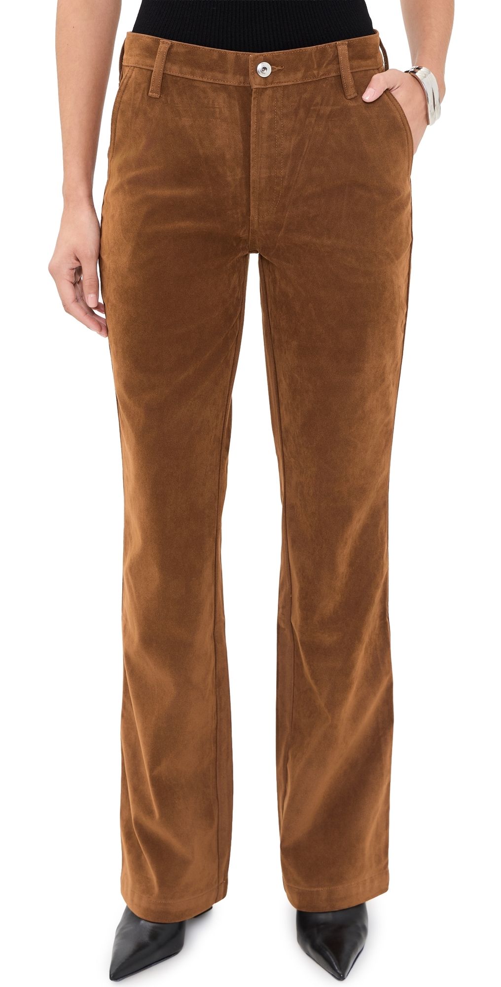 Joe's Jeans The Faux Suede Inez Trousers Chestnut 31