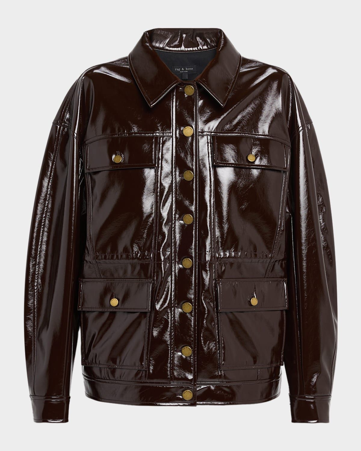 Amy Faux Patent Leather Jacket