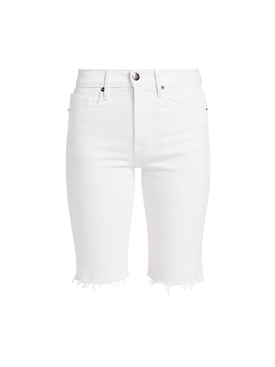Women's Le Vintage High-Rise Stretch Denim Bermuda Shorts - Blanc - Size 25
