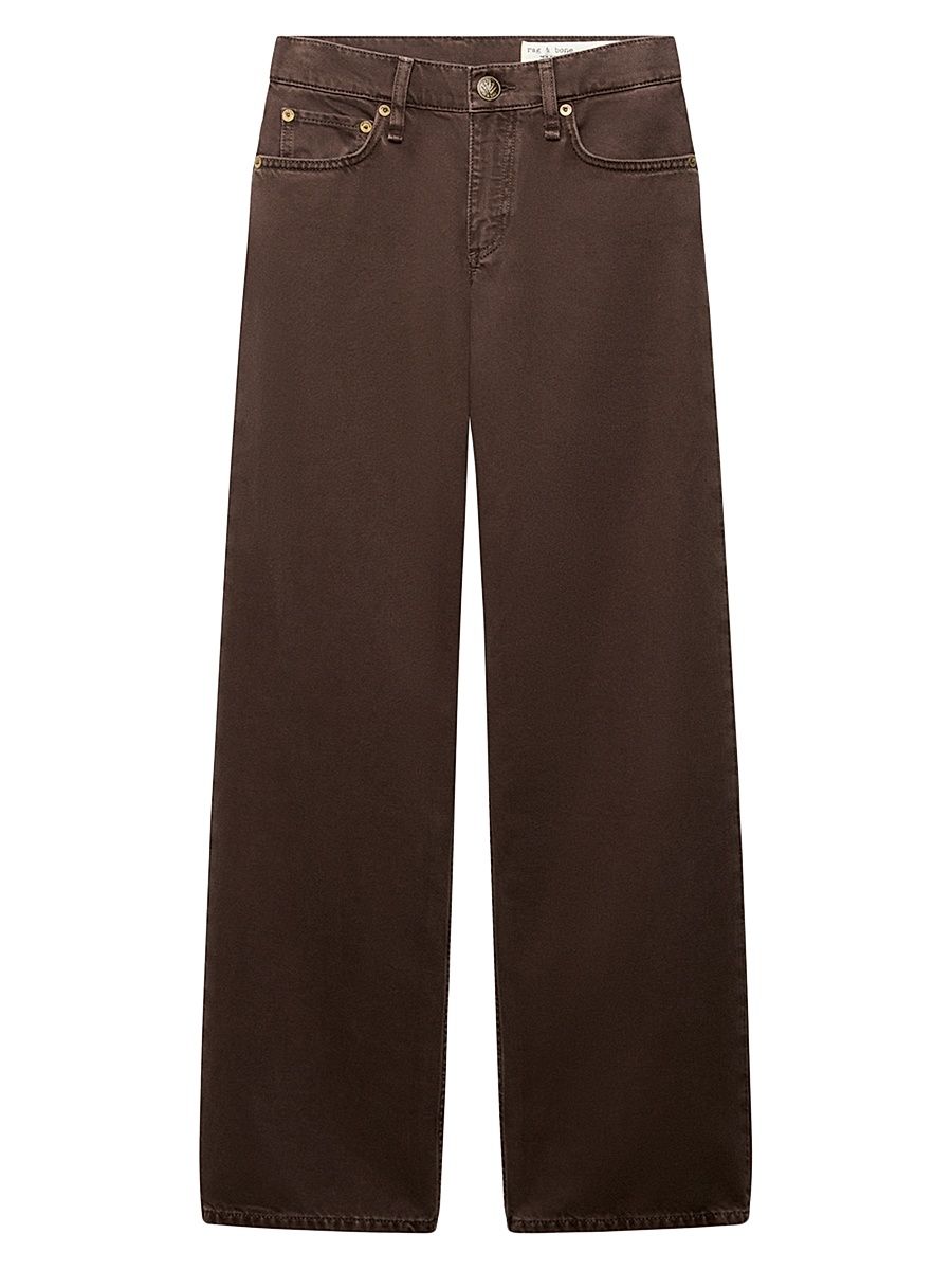 Women's Saige Cotton Straight-Leg Jeans - Dark Brown - Size 32