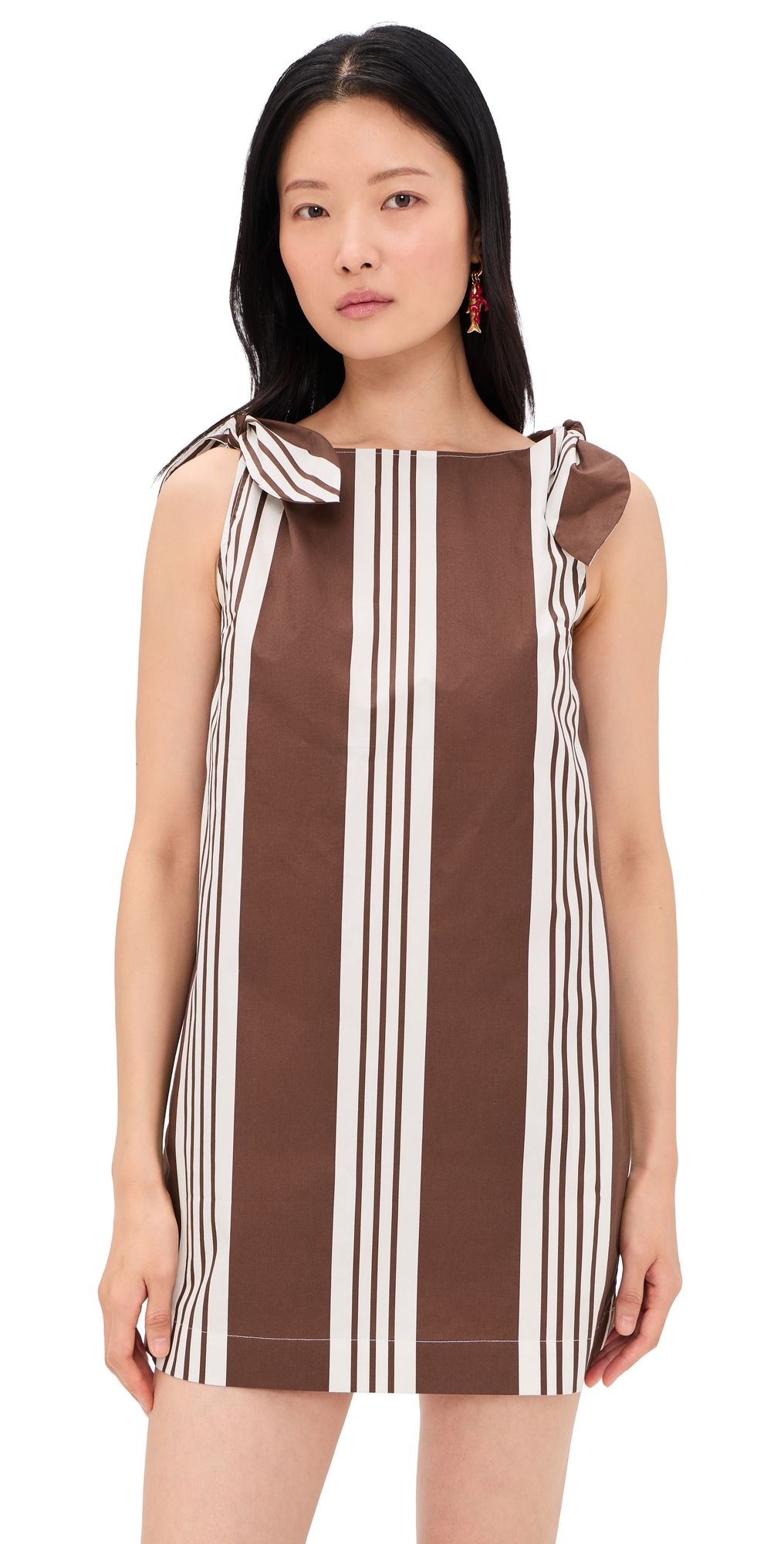 POSSE Rosie Mini Dress Chocolate Stripe XL