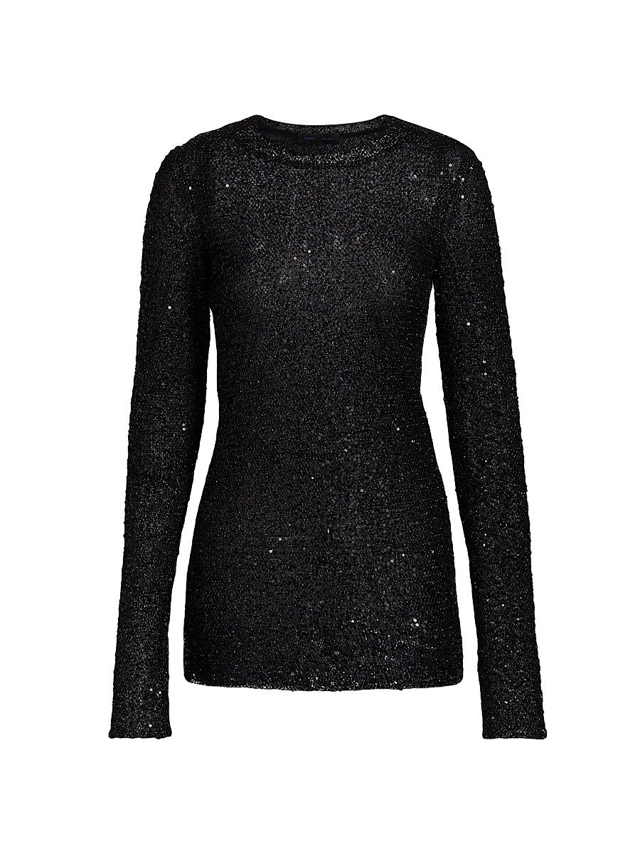 Women's Sophie Sequined Top - Black - Size 8