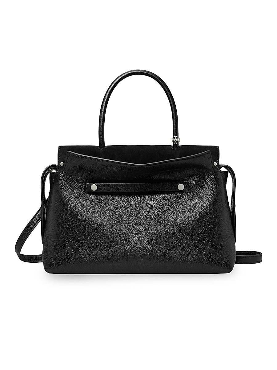 Women's Mercer Distressed Leather Top Handle Satchel - Black