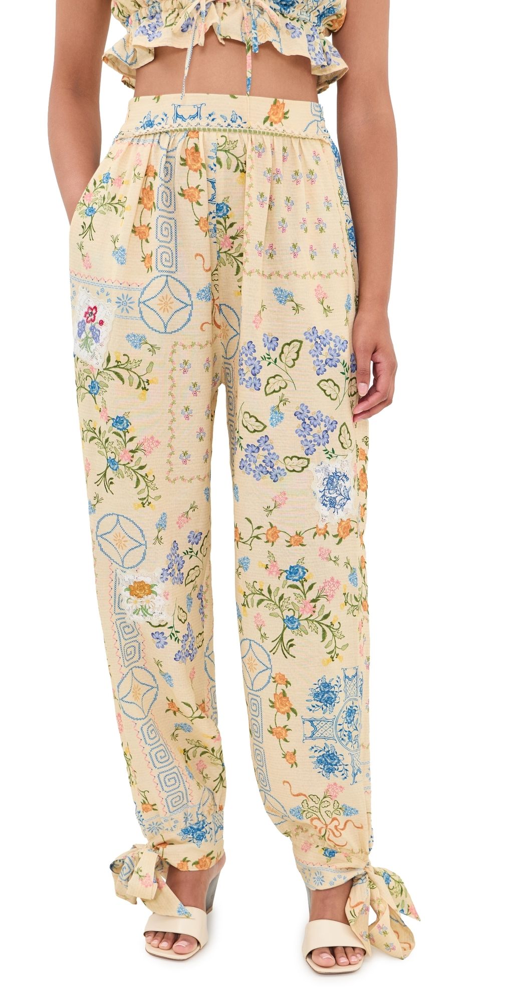 Agua Bendita Zaida Embroidered Pants Multicolor S