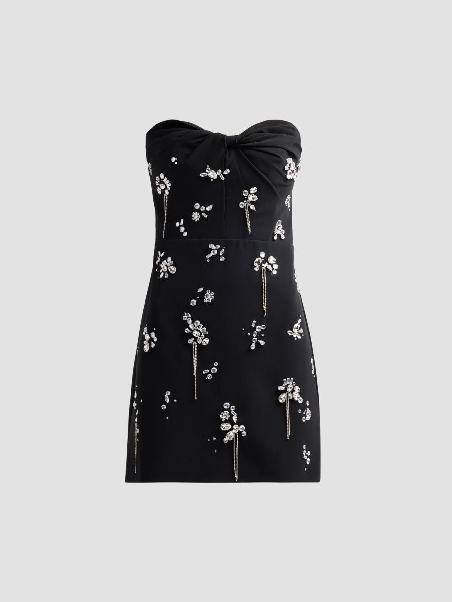 As It May Women's Cleo Crystal-Embellished Mini Dress - Black - Size XXS