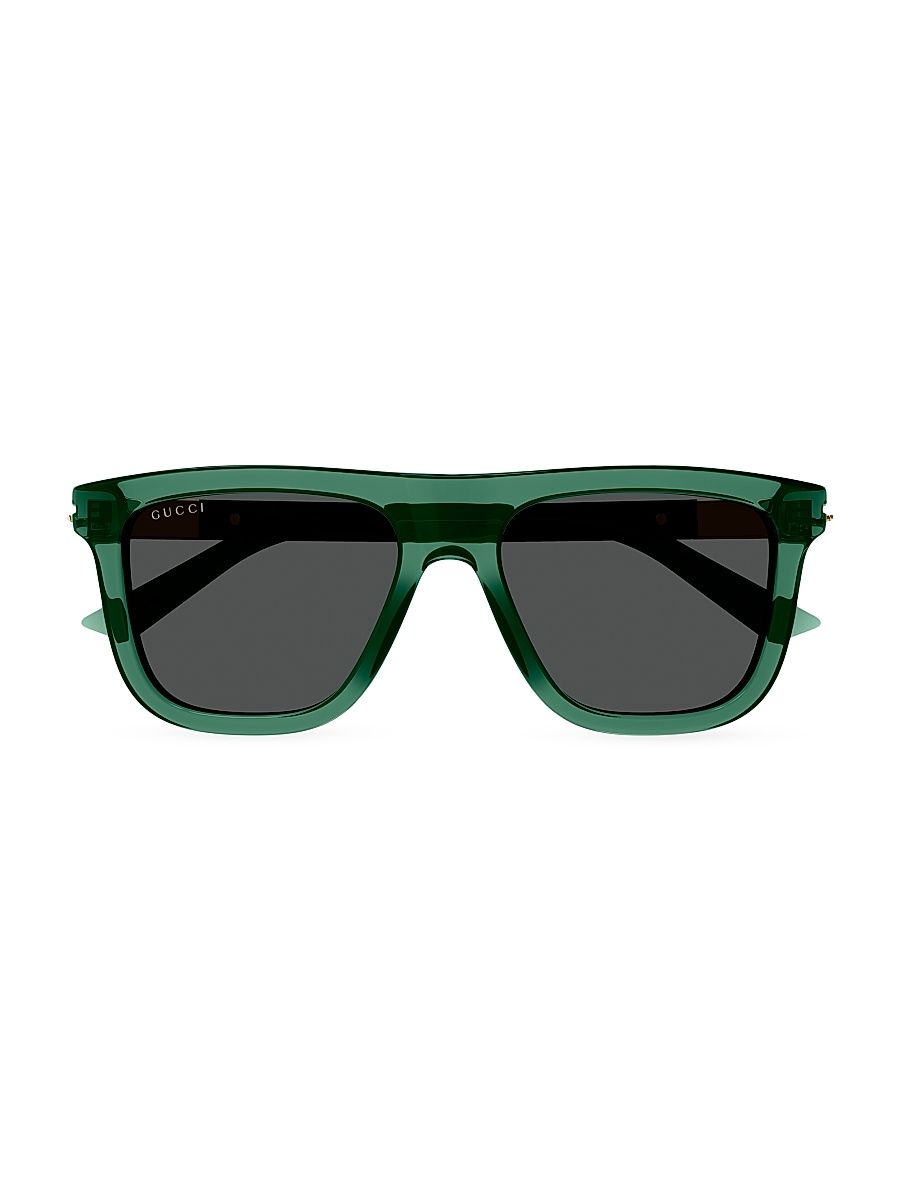 Men's Web Ingot GG1502S 54MM Square Sunglasses - Translucent Green Grey
