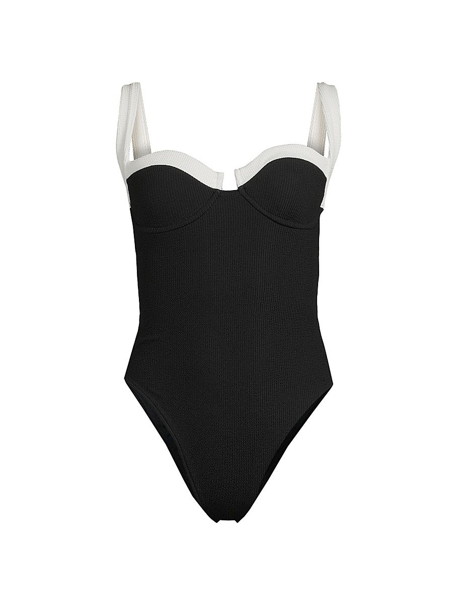 Women's Merian Knit One-Piece Swimsuit - Black - Size XS