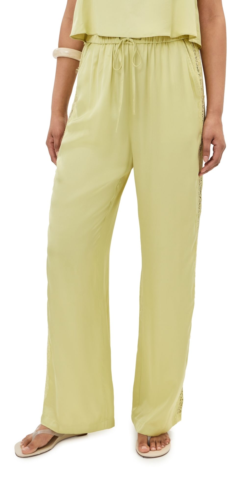LE BOP Lauren Satin Pants Honeydew L