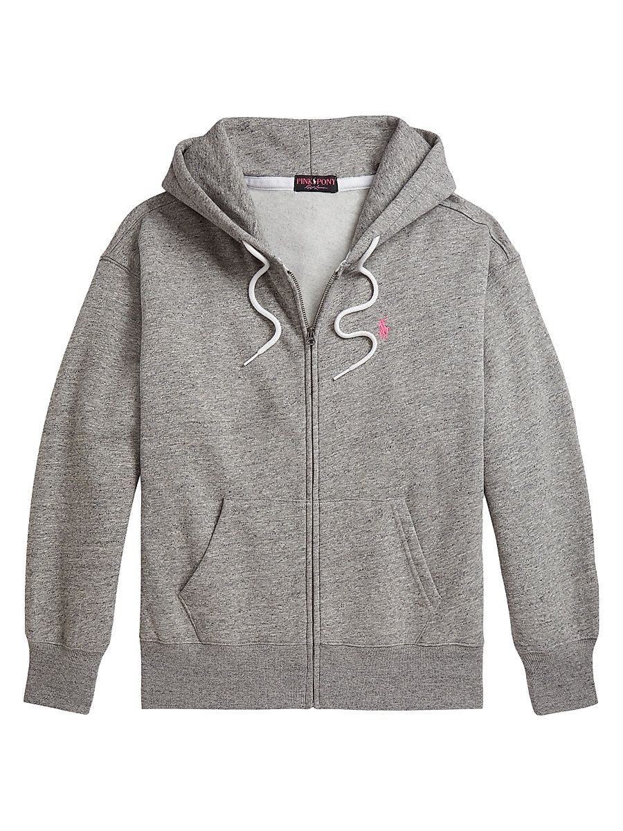 Women's Pink Pony Fleece Full-Zip Hoodie - Heather - Size XXS