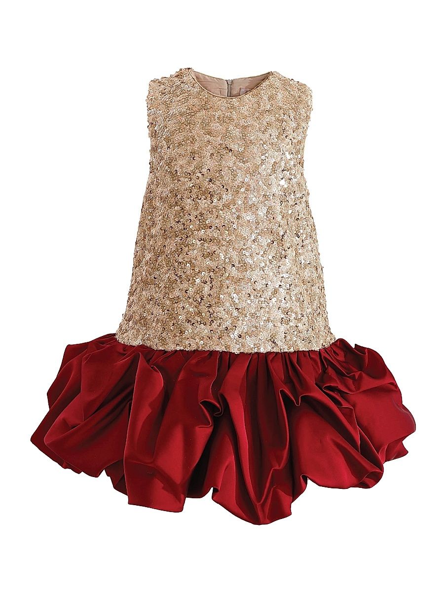 Little Girl's & Girl's Ruffles & Gleam Dress - Champagne - Size 9