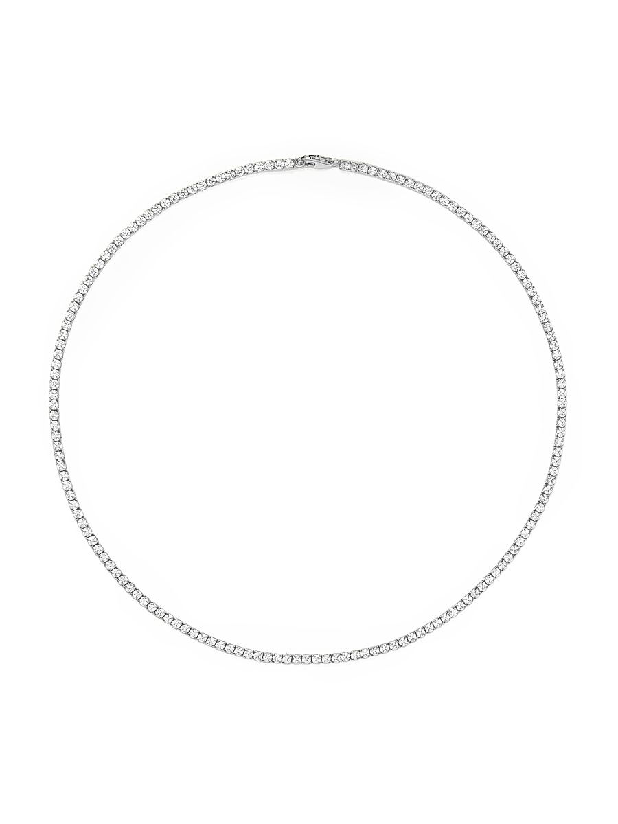 Women's Essential Sterling Silver & Cubic Zirconia Tennis Necklace - Silver