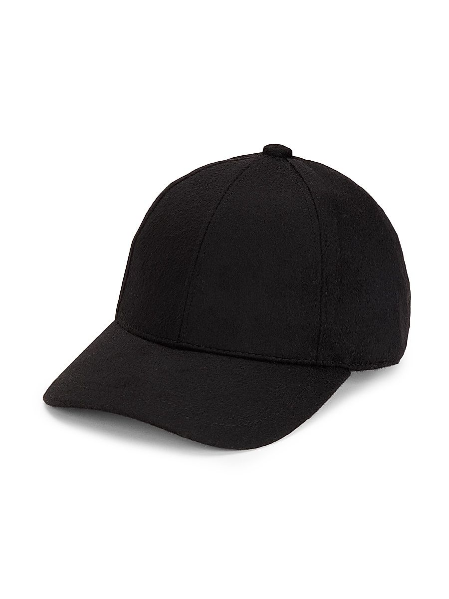 Women's Cashmere Baseball Cap - Black - Size Small