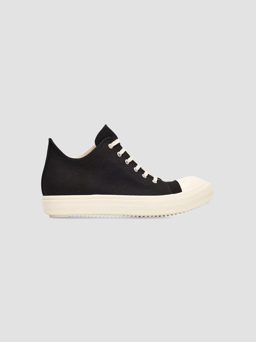 DRKSHDW by Rick Owens Men's Low Sneaks Low-Top Sneakers - Black Milk - Size 13