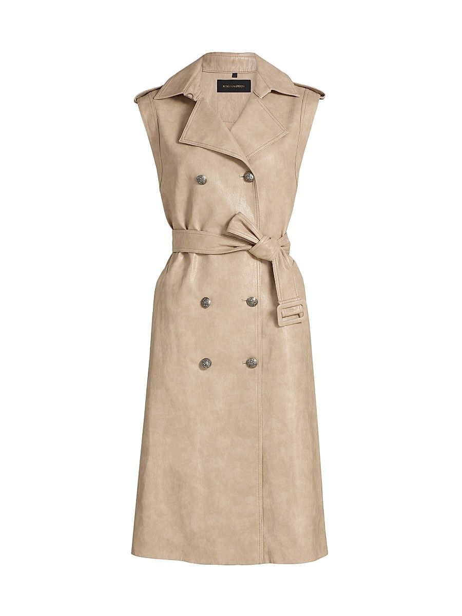 Women's Val Belted Double-Breasted Midi-Dress - Almond - Size XXL