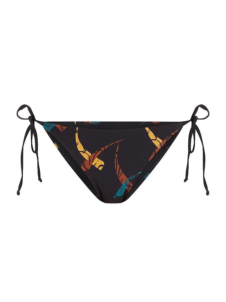 Women's Lisbon Abstract Bikini Bottoms - Black - Size XL