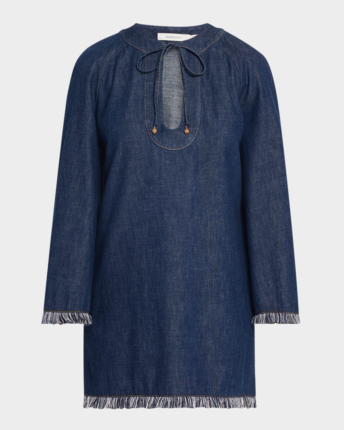 Rhiannon Fringe Denim Mini Dress