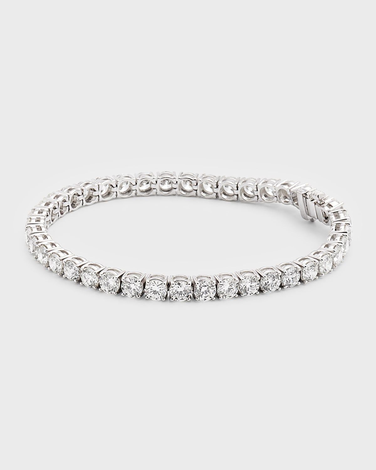 18K White Gold FG-SI1 Diamond Tennis Bracelet, 13.2tcw, 7"L