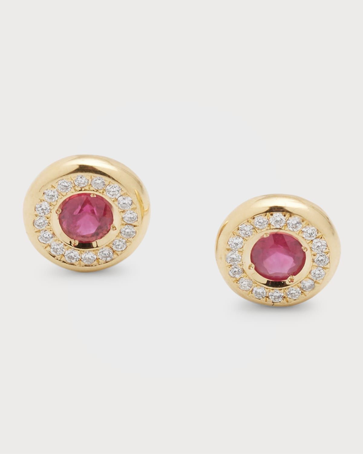 18k Gold Ruby Stud Earrings