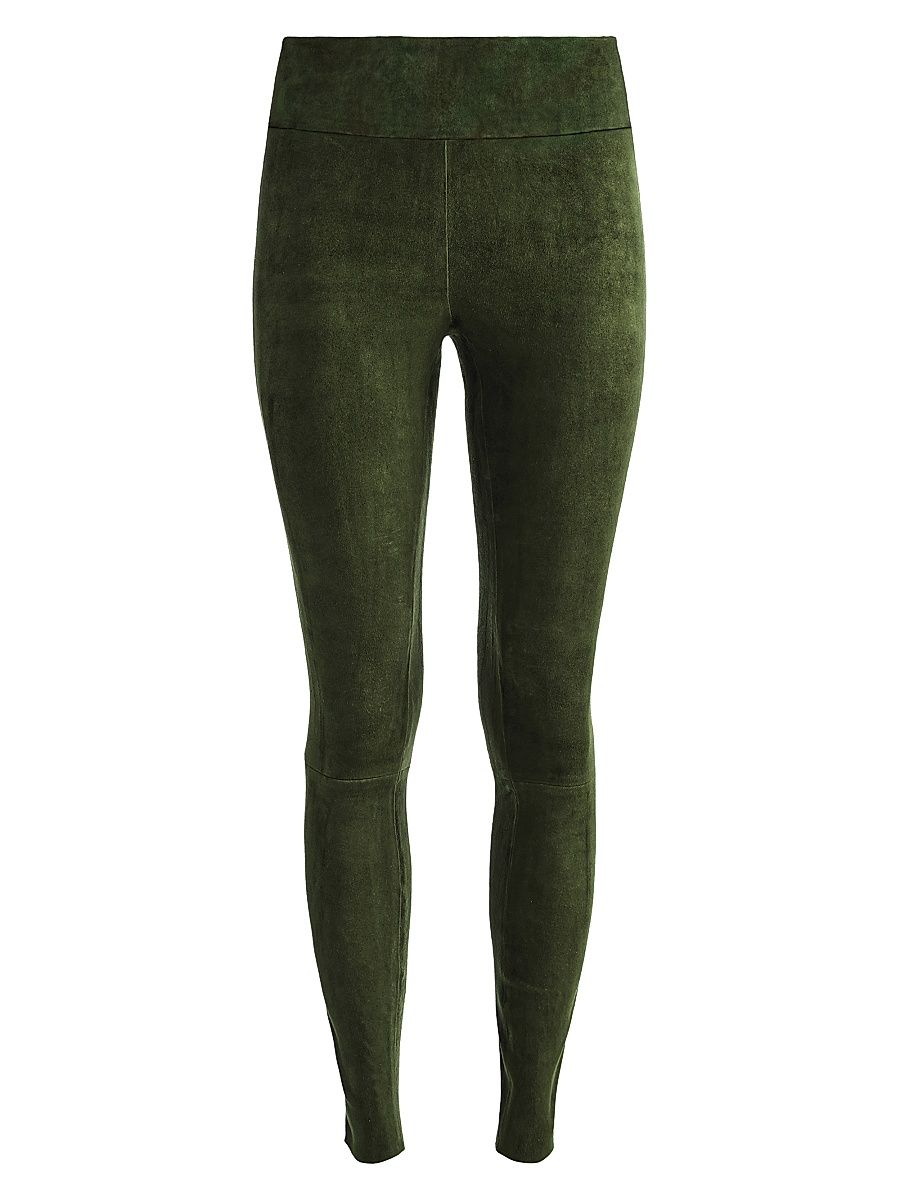 Women's Olivia Suede Leggings - Dark Olive - Size 14
