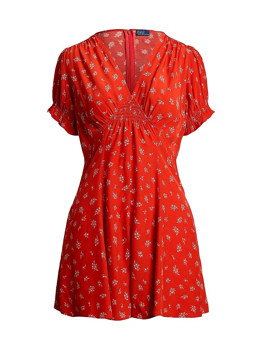 Women's Floral Crepe Romper - Winflower Red - Size 6