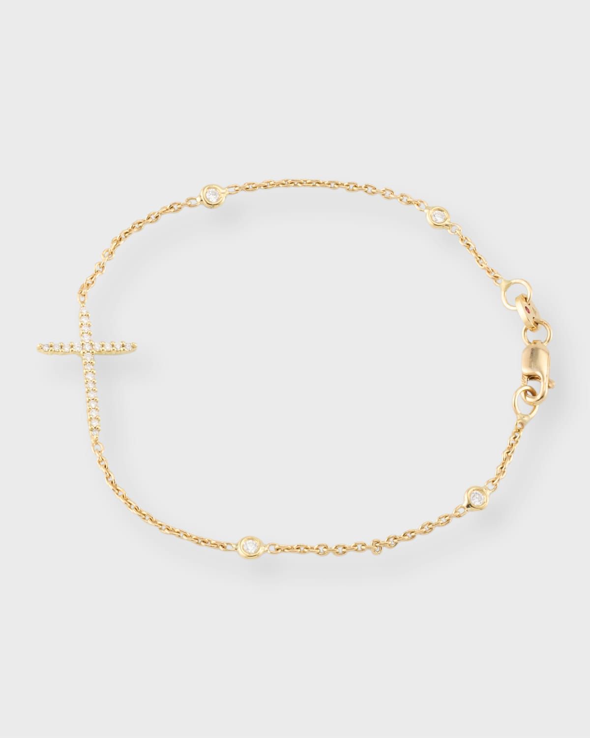 Integrated Diamond Cross Bracelet, White Gold