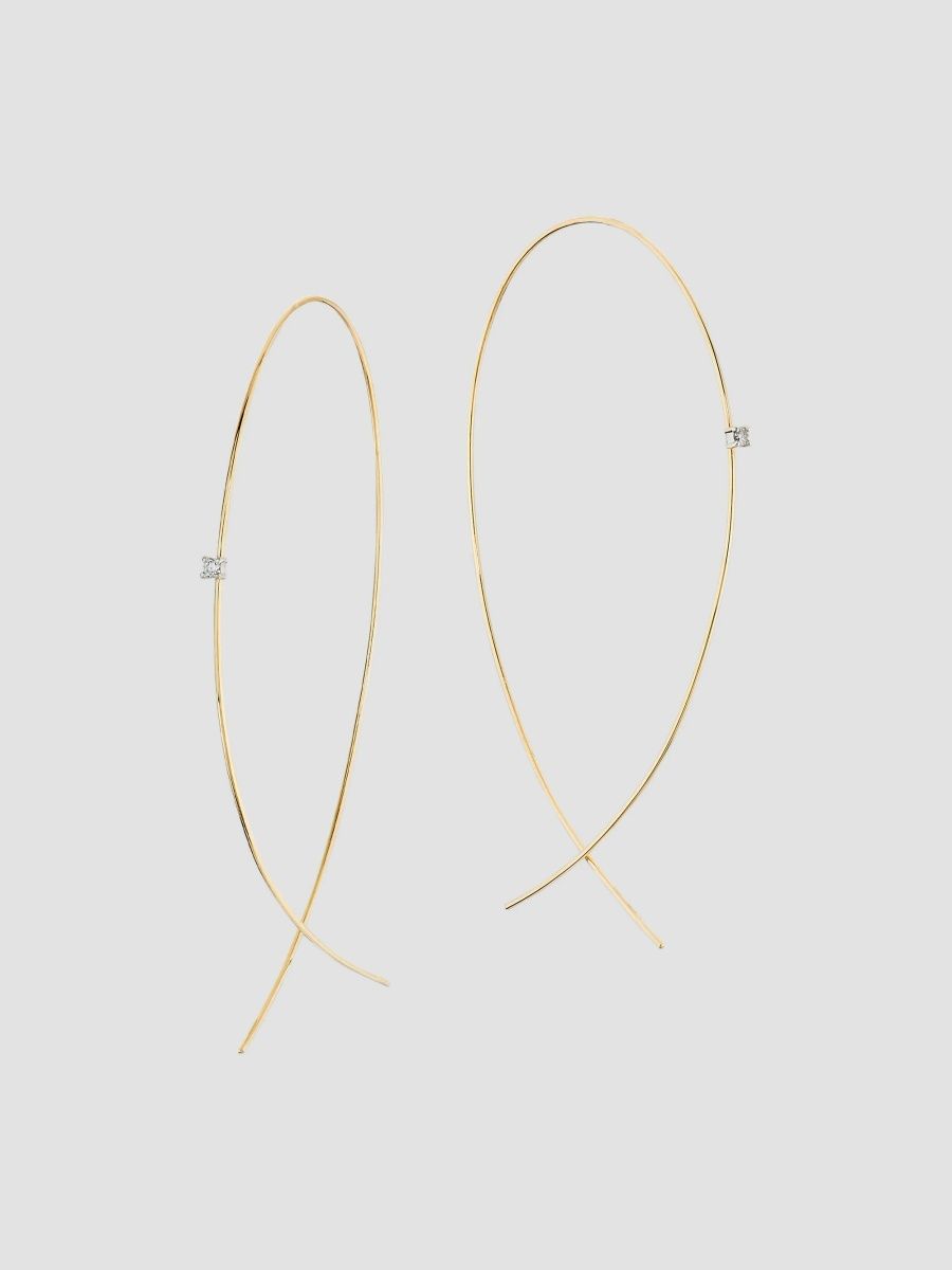 Lana Women's Two-Tone 14K Gold & 0.06 TCW Diamond Threader Earrings - Yellow Gold