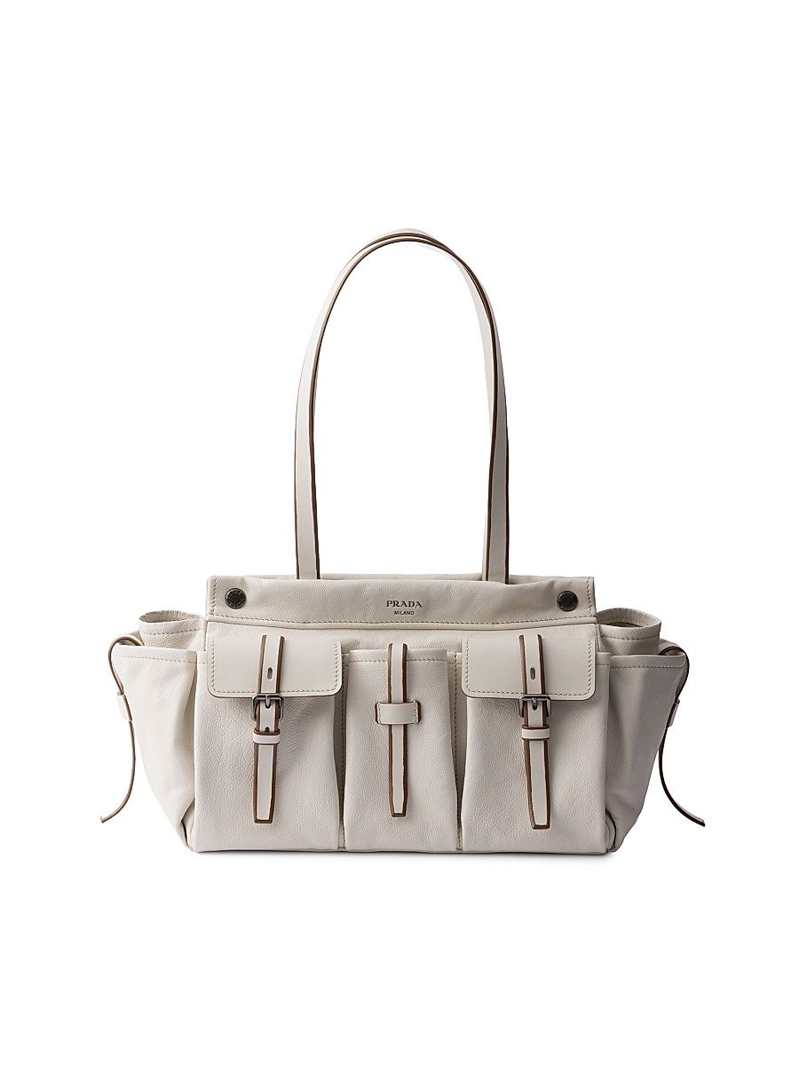 Women's Route Leather Tote Bag - Beige