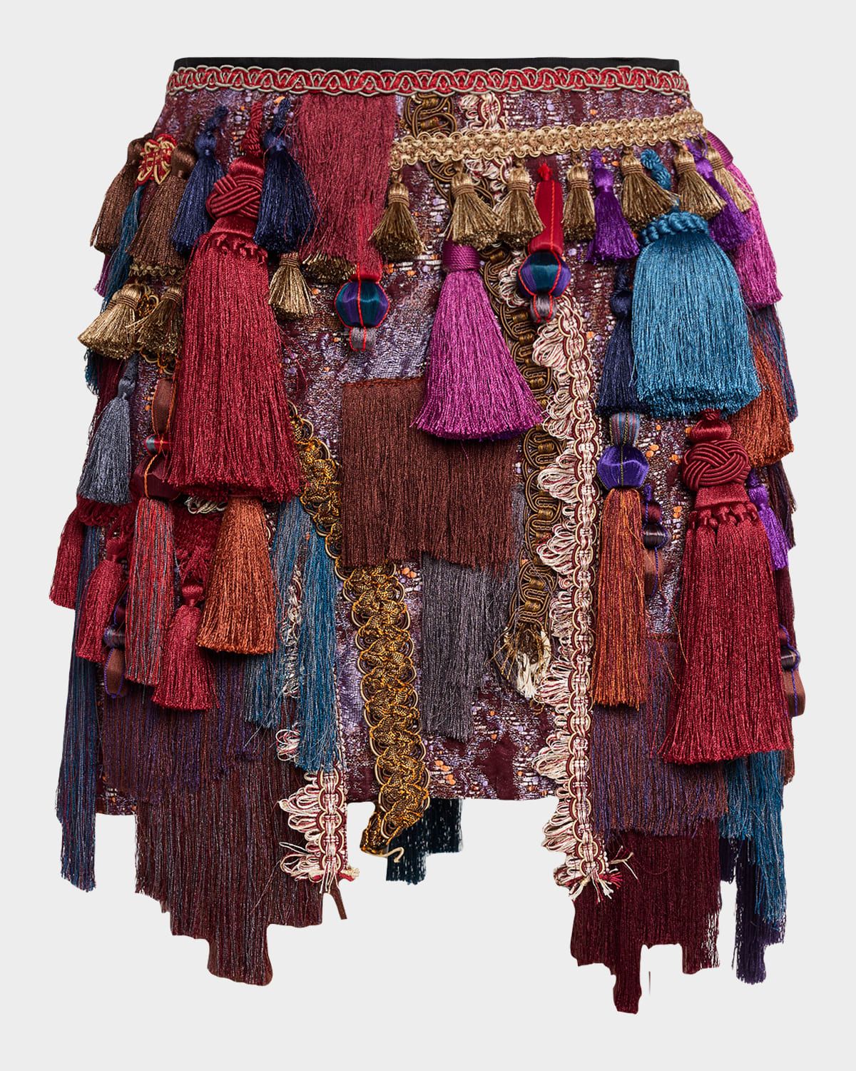 Gabrina Layered Fringe Mini Skirt