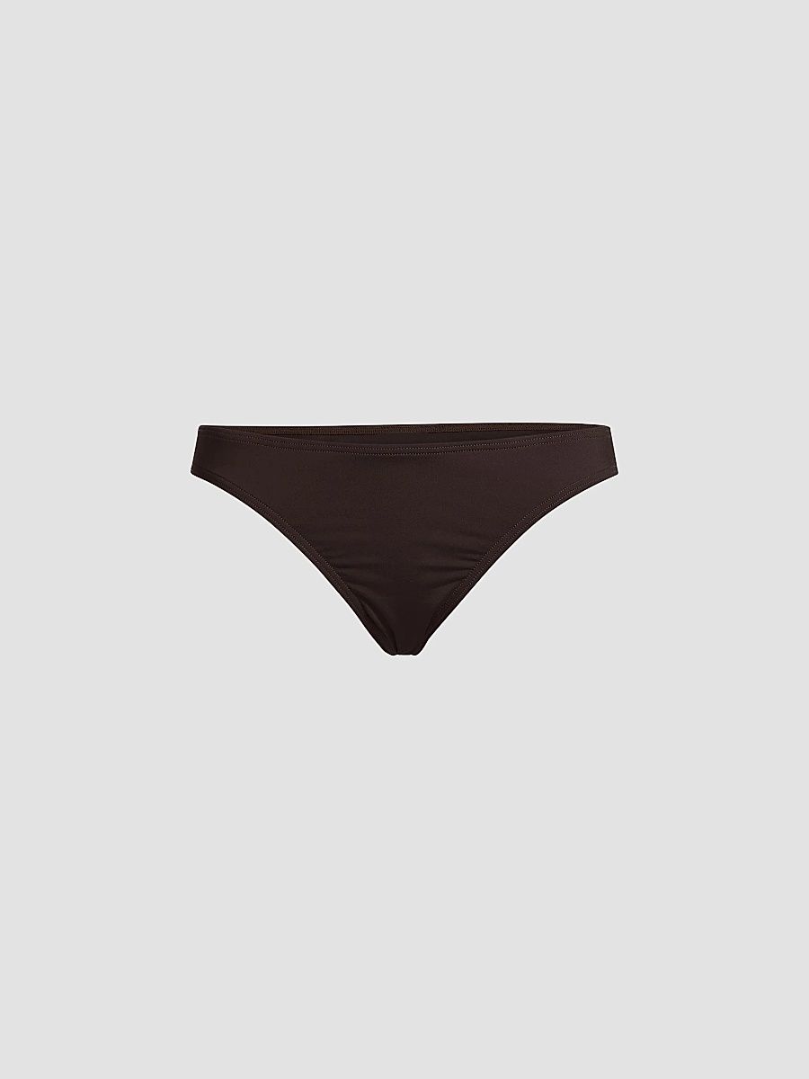 Nili Lotan Women's Stretch Low-Rise Bikini Bottom - Espresso - Size Large