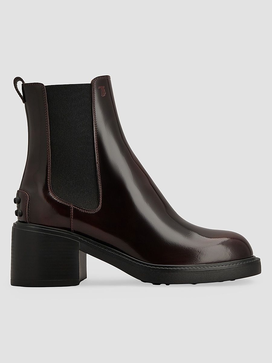 Women's 60MM Leather Chelsea Boots - Mosto - Size 11