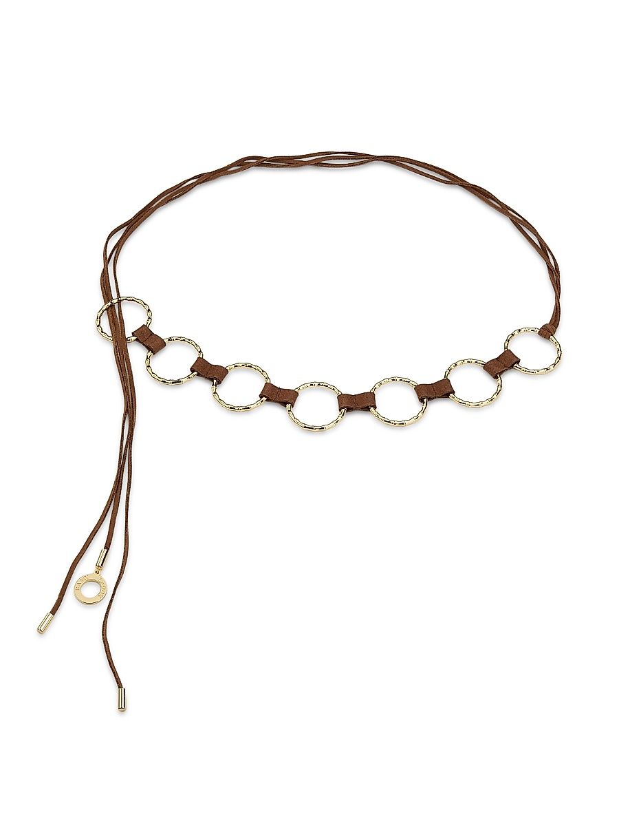 Women's Chiara Goldtone & Suede Belt - Gold