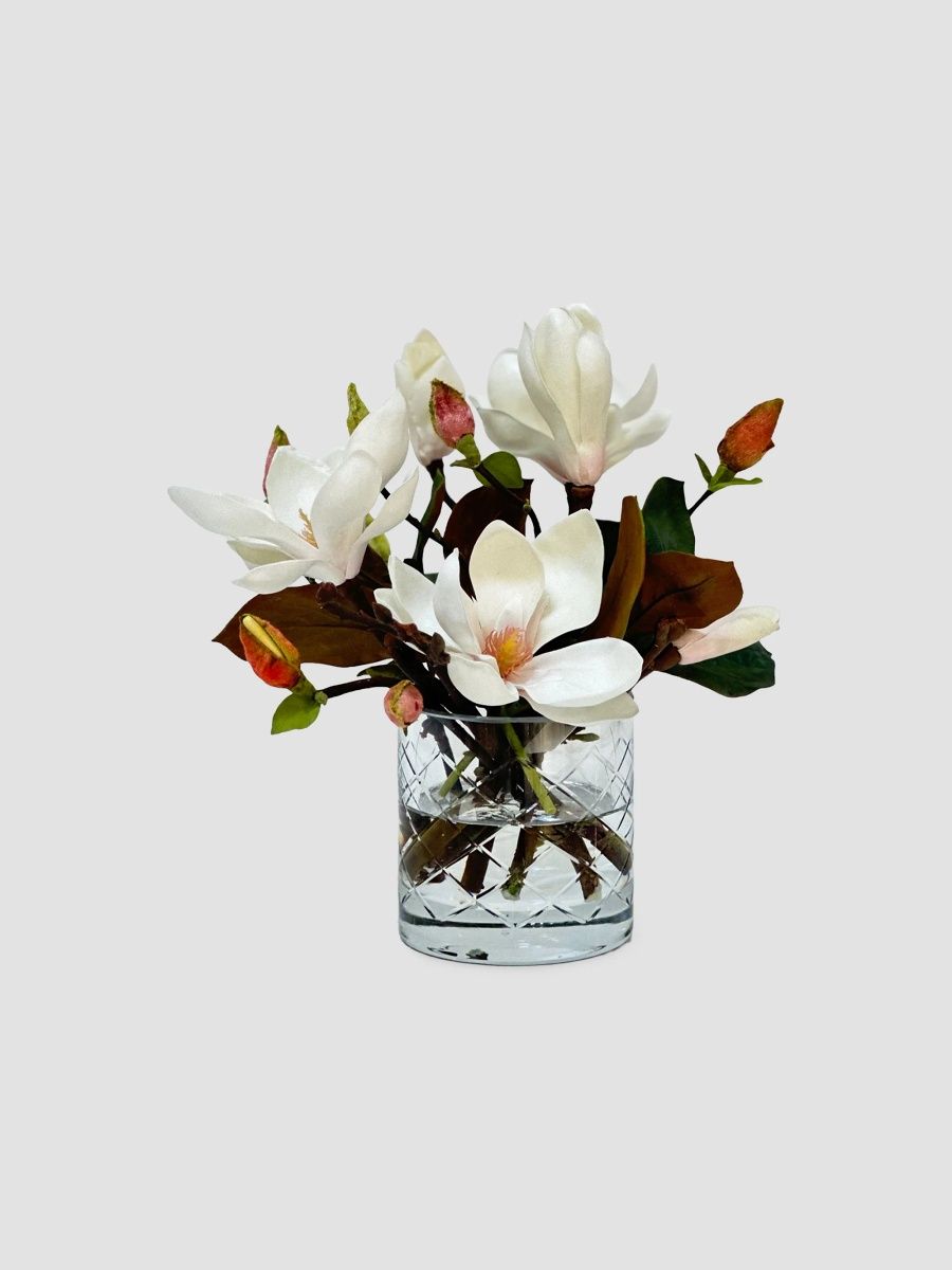 Winward Home Newness Artificial Tree Magnolia Floral Arrangement - Champagne