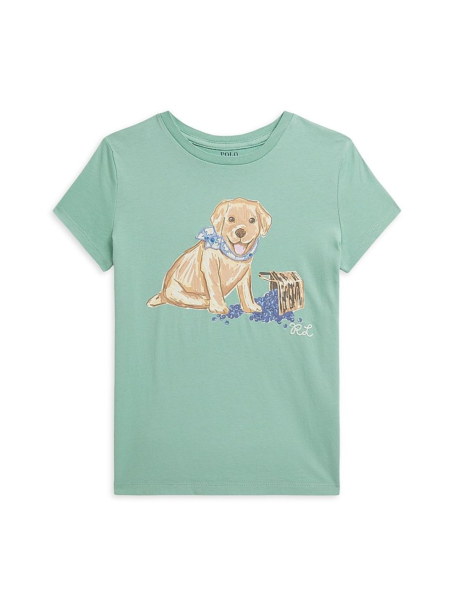 Little Girl's & Girl's Printed Cotton Jersey T-Shirt - Celadon - Size 2