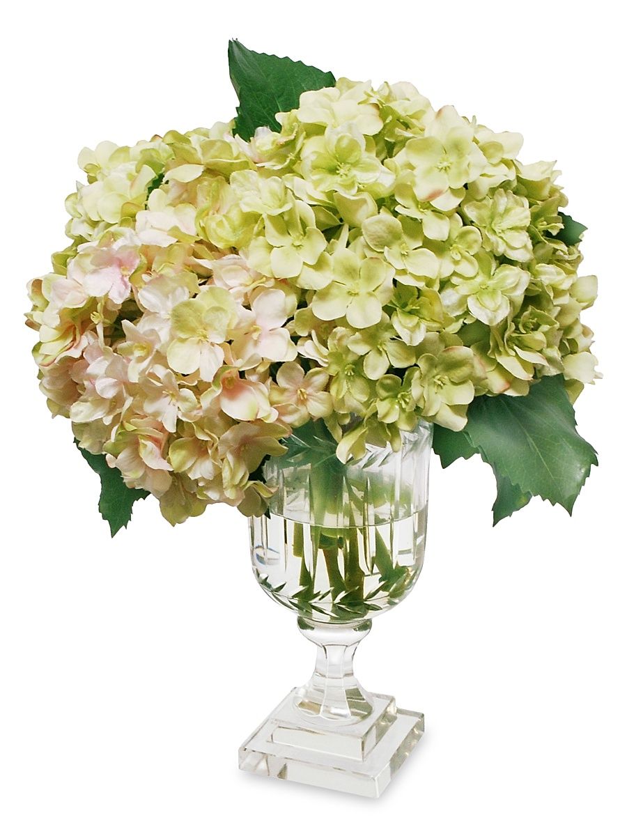 Everyday Floral Imitation Hydrangea In Glass Vase