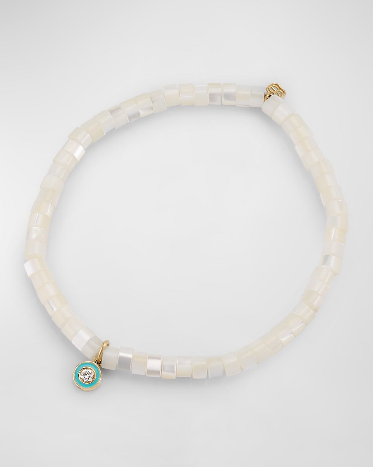 Enamel Charm Clear Beaded Bracelet