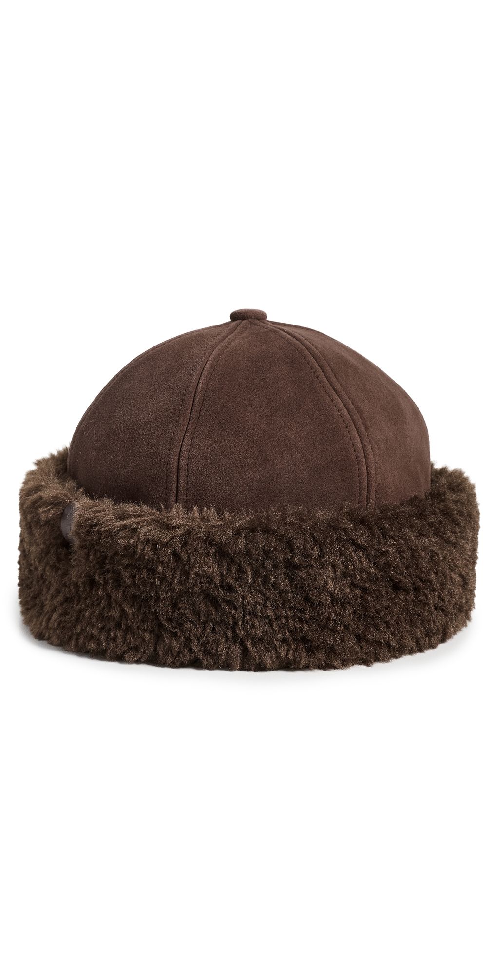 rag & bone Elle Faux Shearling Cap Dark Chocolate Suede S/M