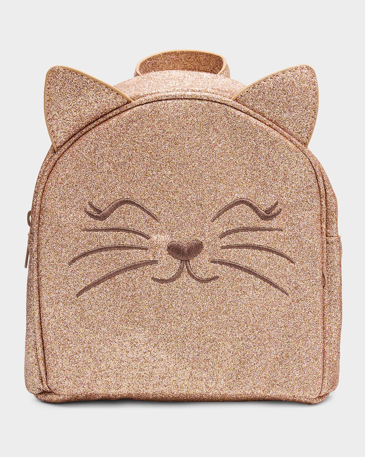 Girl & apos;s Kitty Glittery Faux Leather Backpack