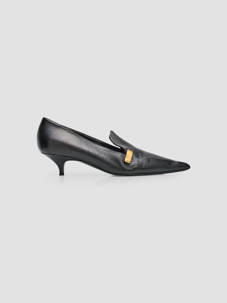 Proenza Schouler Women's Slash Leather Loafer-Style Pumps - Black - Size 12