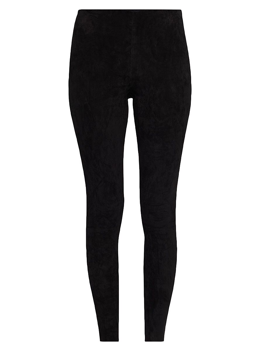 Women's Lennox Suede Mid-Rise Leggings - Black - Size 12