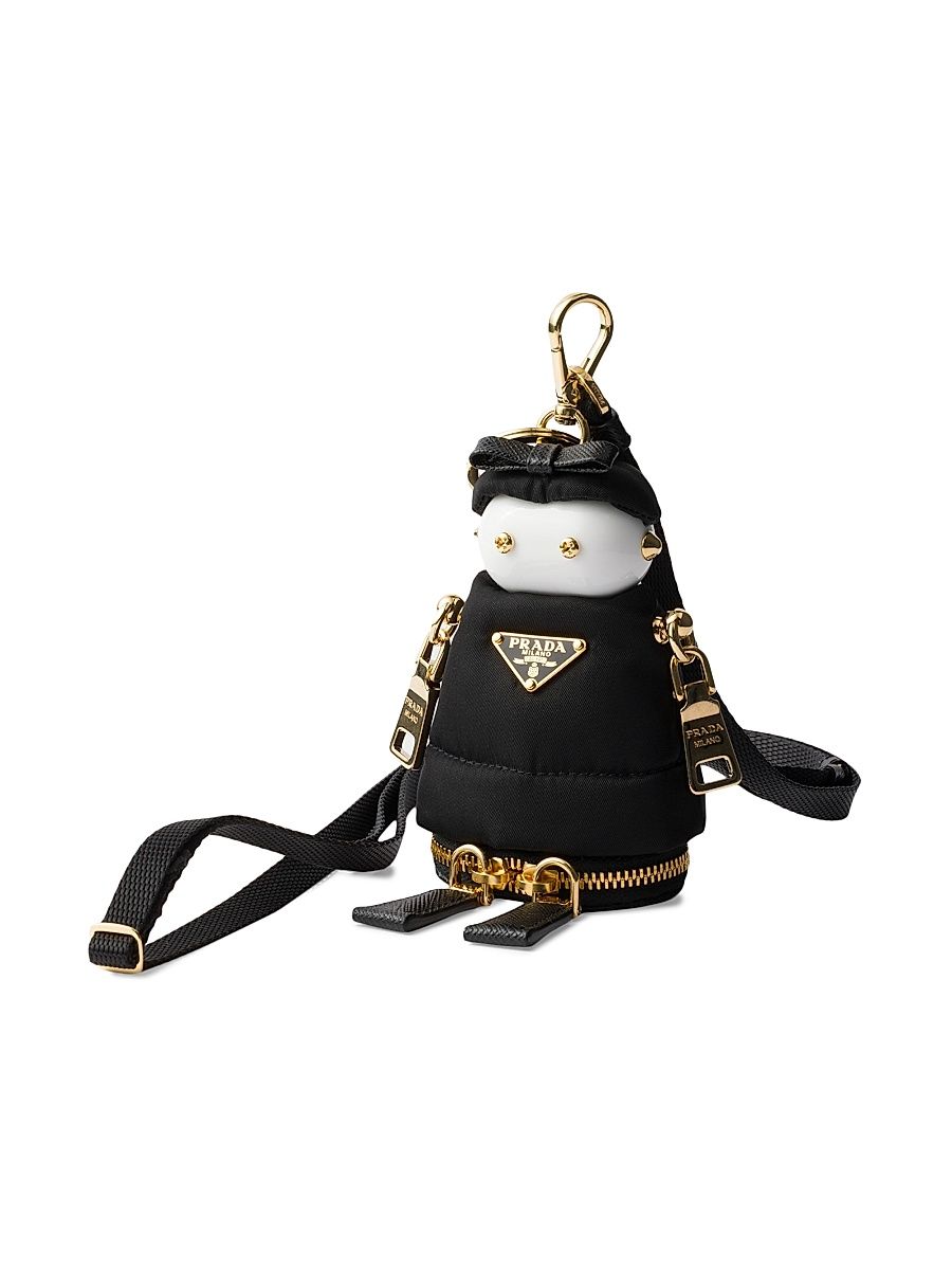 Women's Soft Robot Re-Nylon Bag Pendant - Black