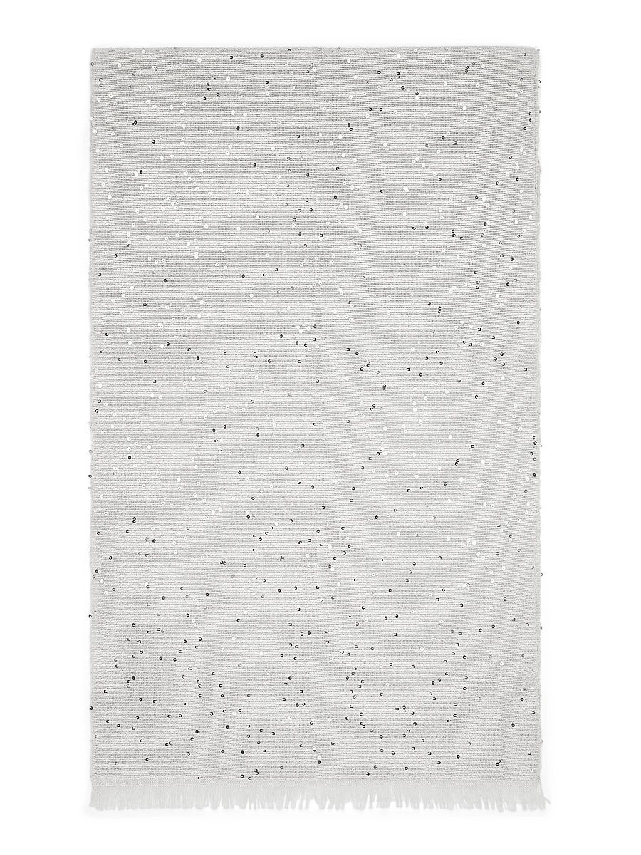 Women's Cashmere and Silk Diamond Yarn Scarf - Fog