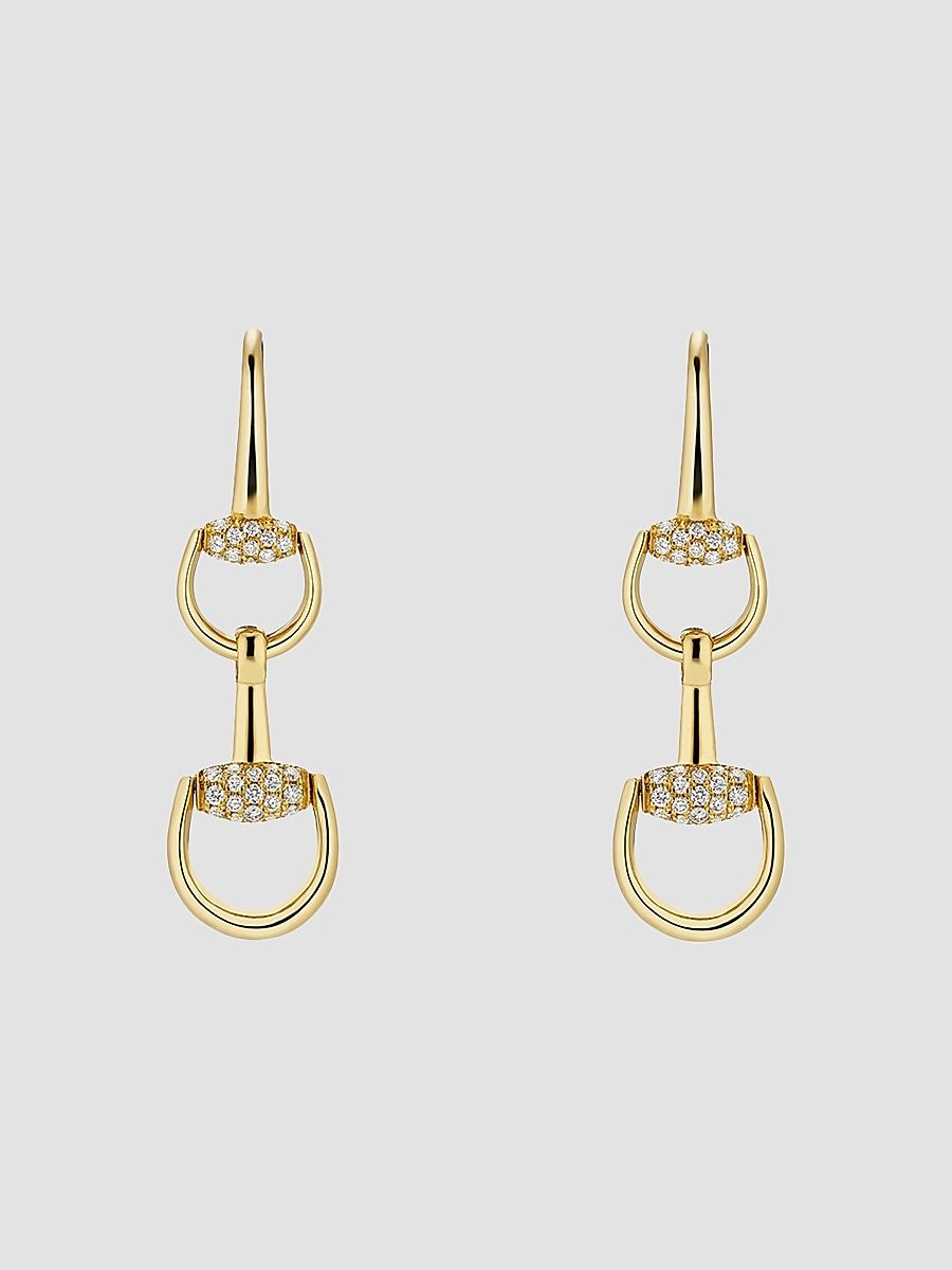 Gucci Women's Gucci Horsebit 18K Yellow Gold & 0.30 TCW Diamond Drop Earrings - Yellow Gold
