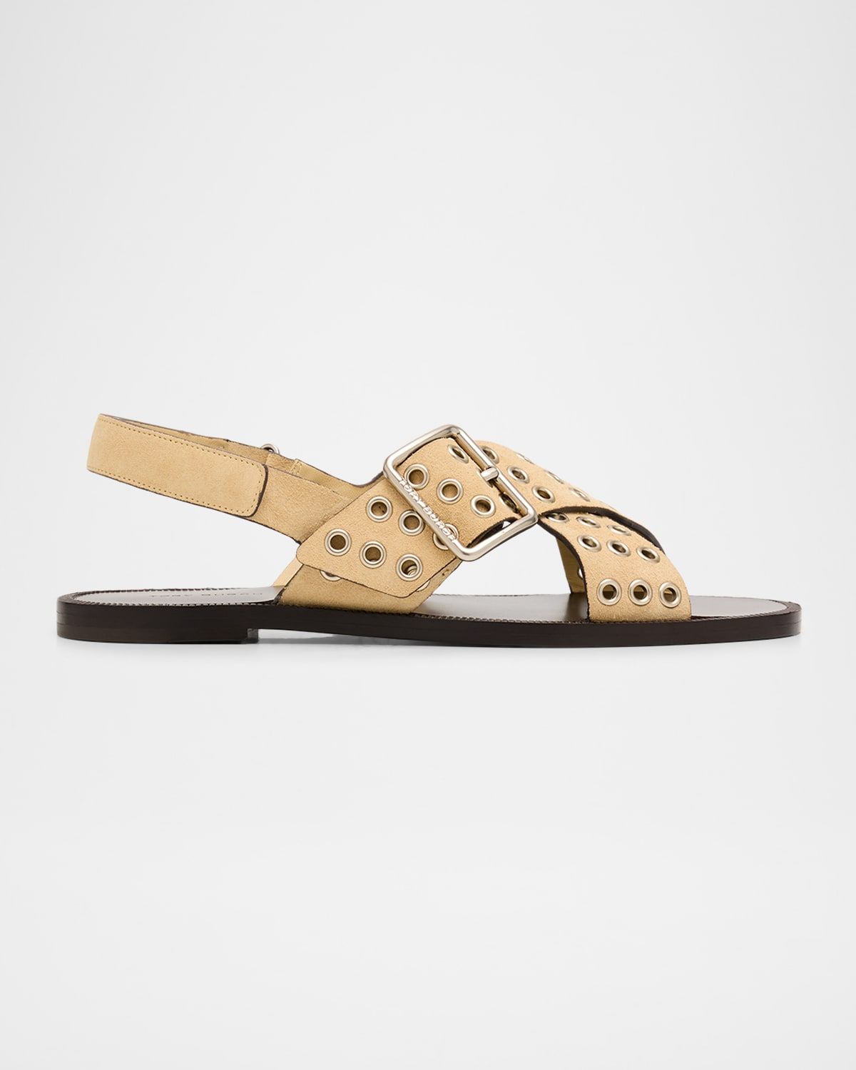 Suede Crisscross Slingback Sandals