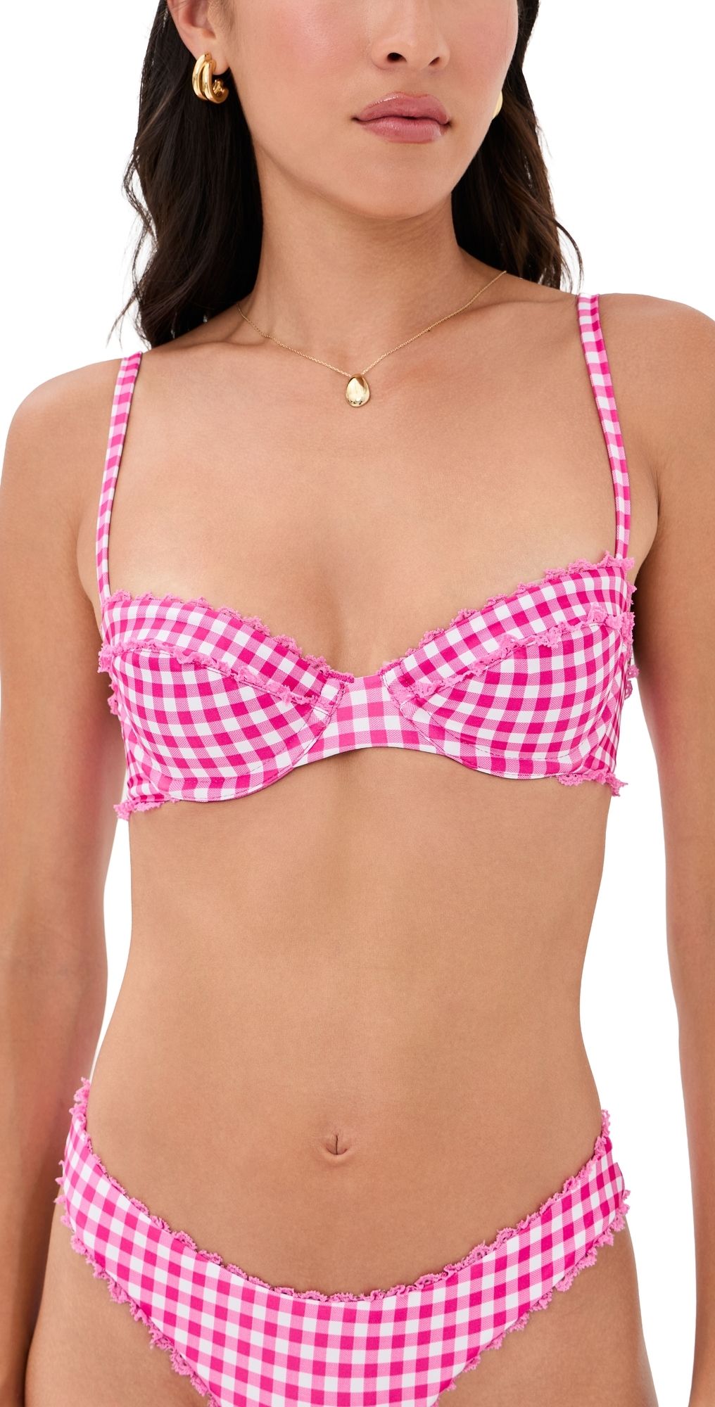 Peixoto Brooke Bikini Top Candy Gingham M